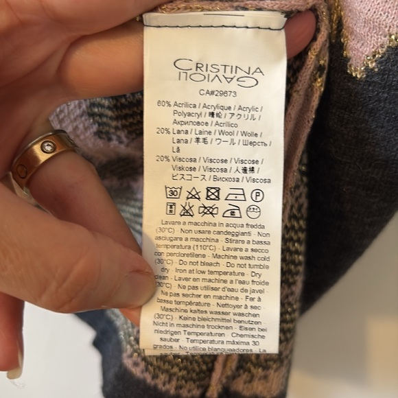 NWT Viscose & Wool Cardigan Cristina Gavioli , Made in Italy. Size S - Picture 8 of 8